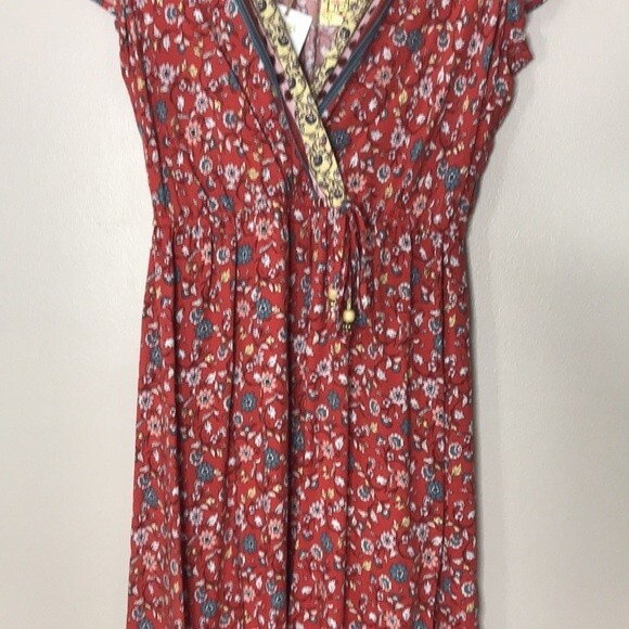 Bebop ditsy floral bohemian prairie maxi dress with matching hair scrunchie - Picture 3 of 11